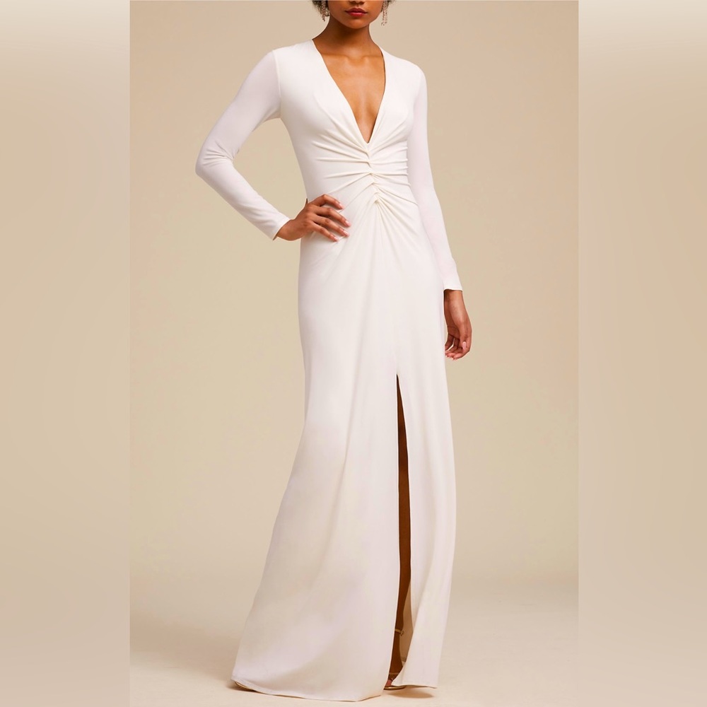 Halston Heritage v-neck jersey gown - XS